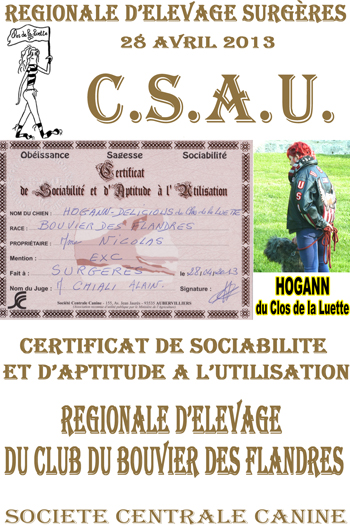 HOGANN du clos de la Luette CSAU &copy;